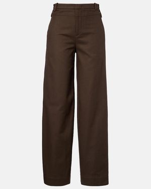 Vince Weite Hose Aus Baumwoll-Twill - Braun