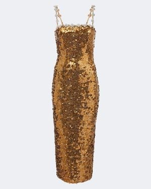 Rachel Gilbert Karter Sequined Cocktail Dress - Metallic