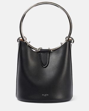 Alaïa Bucket Bag Ring Medium Aus Leder - Schwarz