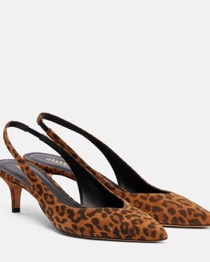 Isabel Marant Padim 50 Leopard-Print Suede Slingback Court Shoes - Brown