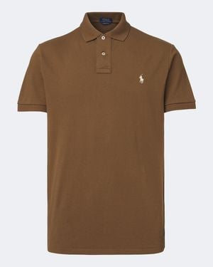 Polo Ralph Lauren Pony Cotton Pique Polo Shirt - Brown