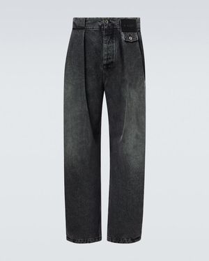 Loewe Pleated Barrel-Leg Jeans - Grey
