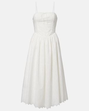 Faithfull the Brand Tulla Broderie Anglaise Midi Dress - White