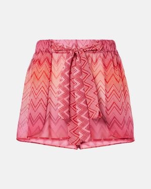 Missoni Zigzag Printed Silk Shorts - Red