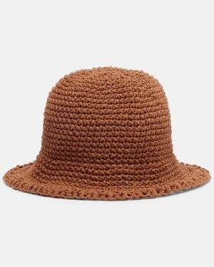 Magda Butrym Crochet Cotton Bucket Hat - Brown