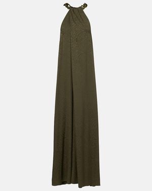 JOSEPH Parc Printed Silk Maxi Dress - Green