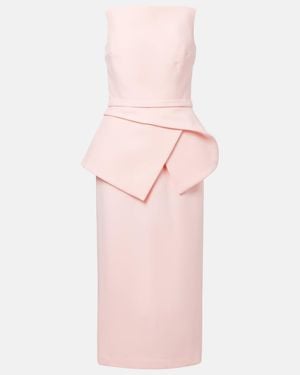 Safiyaa Belted Crepe Midi Dress - Pink