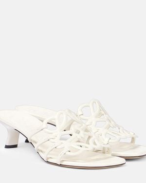 Loewe Anagram Leather Mules - White