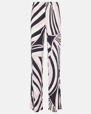 PUCCI Iride Jersey Satin Straight Trousers - White