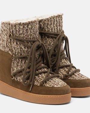 Isabel Marant Suede-Trimmed Snow Boots - Brown
