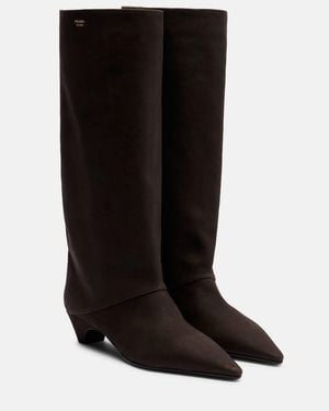 Prada Stiefel Aus Leder - Schwarz