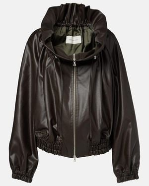 Dries Van Noten Cocoon Gathered Satin Blouson - Black