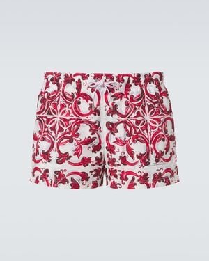 Dolce & Gabbana Badeshorts Majolica - Rot