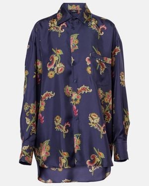 Etro Printed Silk Shirt - Blue