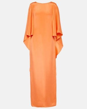 Max Mara Robe Elegante Baleari Aus Crepe De Chine Aus Seide - Orange