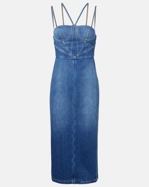 Nensi Dojaka Denim Corset Dress - Blue