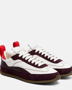McQueen Ec1 Suede-Trimmed Leather Sneakers - Red