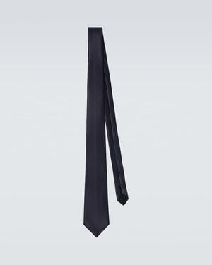 Saint Laurent Corbata De Saten De Seda - Azul