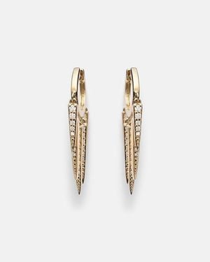 Sydney Evan Fringe Huggie 14Kt Hoop Earrings With Diamonds - White