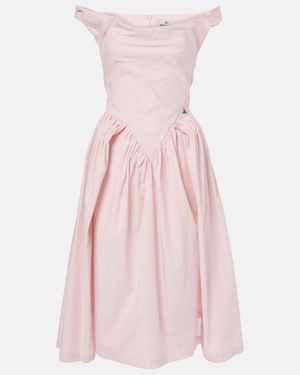 Vivienne Westwood Sunday Draped Satin Corset Dress - Pink