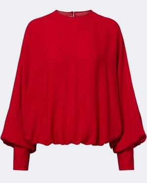 Valentino Bluse Aus Seidengeorgette - Rot