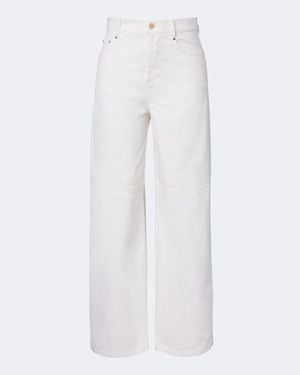 Max Mara Jeans Mit Weitem Bein - Weiß