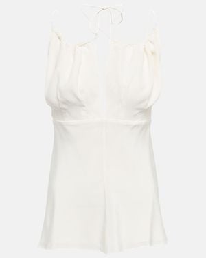 TOTEME Gathered Silk Top - White