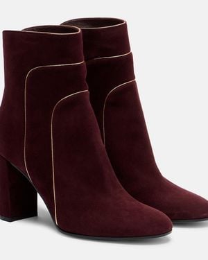 Gianvito Rossi 85 Suede Ankle Boots - Purple