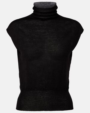 Rick Owens Top Turtle Aus Schurwolle - Schwarz