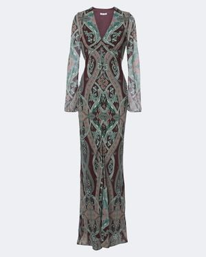 Veronica Beard Daciana Printed Silk Georgette Maxi Dress - Multicolour