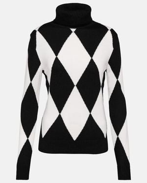 Perfect Moment Diamond Wool Turtleneck Jumper - Black