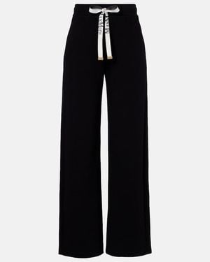 Max Mara Bali Cotton-Blend Wide-Leg Pants - Black
