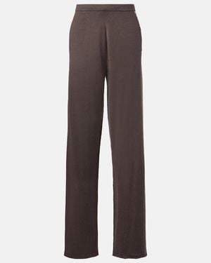 Extreme Cashmere N°353 Relax Cotton And Cashmere Wide-Leg Pants - Brown