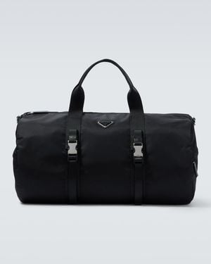 Prada Weekender Aus Re-Nylon Mit Leder - Schwarz