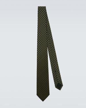 Gucci Gg Silk Jacquard Tie - Green