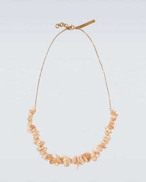 Dries Van Noten Embellished Chain Necklace - White