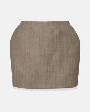 Magda Butrym Wool Miniskirt - Natural