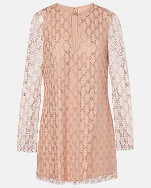 Gucci Minikleid Gg Aus Tuell Mit Kristallen - Pink