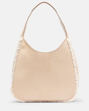 Stella McCartney Teddy-Trimmed Shoulder Bag - Natural