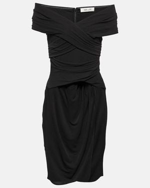 Diane von Furstenberg Off-Shoulder Jersey Minidress - Black