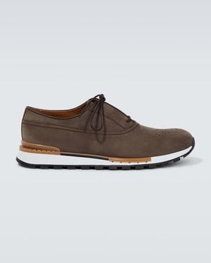 Berluti Fast Track Nubuck Trainers - Brown