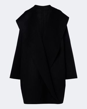 TOTEME Hooded Wool Coat - Black