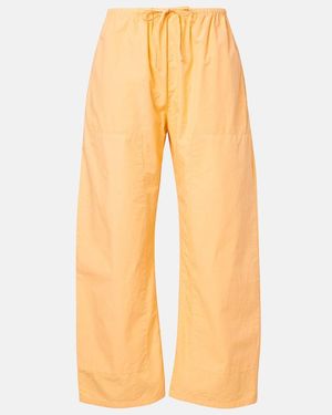 Leset Kyoto Cotton Wide-Leg Trousers - Orange