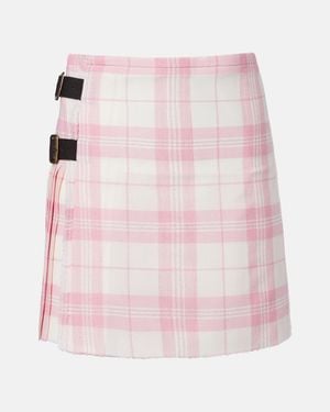 Vivienne Westwood Plaid Wool-Blend Miniskirt - Pink
