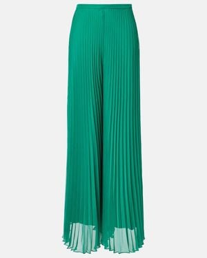 Max Mara Grembo Pleated Wide-Leg Trousers - Green