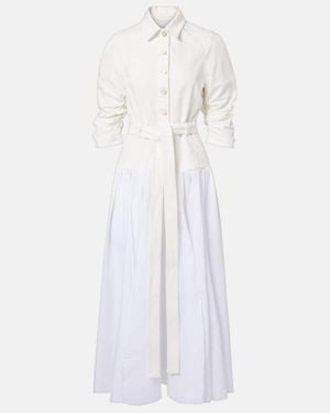 Gabriela Hearst Delyth Cotton And Linen Maxi Dress - White