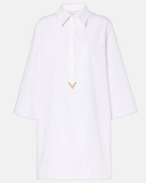 Valentino Cotton And Linen Minidress - White