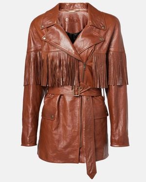 Chloé Lederjacke - Braun