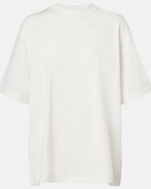 The Row Estavo Oversized Linen-Blend T-Shirt - White