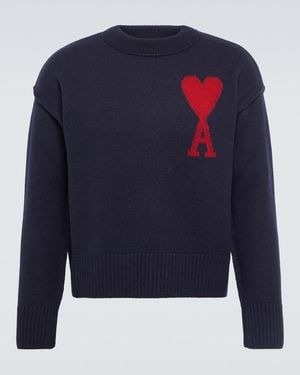 Ami Paris Pullover Ami De Cour Aus Wolle - Blau
